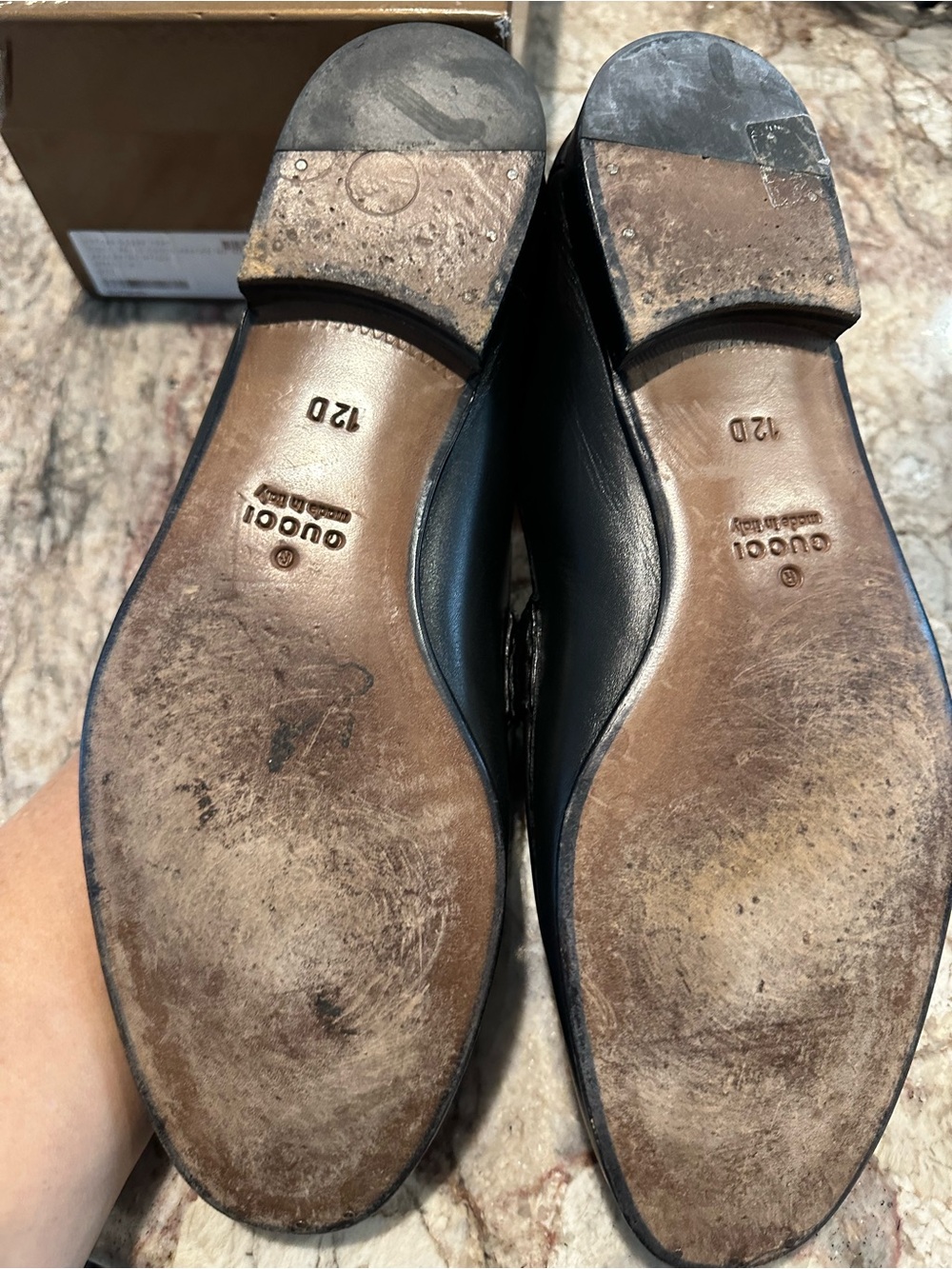 Gucci Black Leather Men’s Loafers with Red and Green Web and Silver Horsebit - Picture 2 of 7